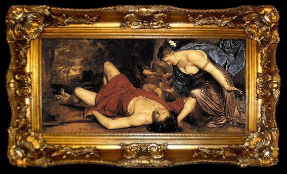 framed  Cornelis Holsteyn Venus and Cupid lamenting the dead Adonis, ta009-2